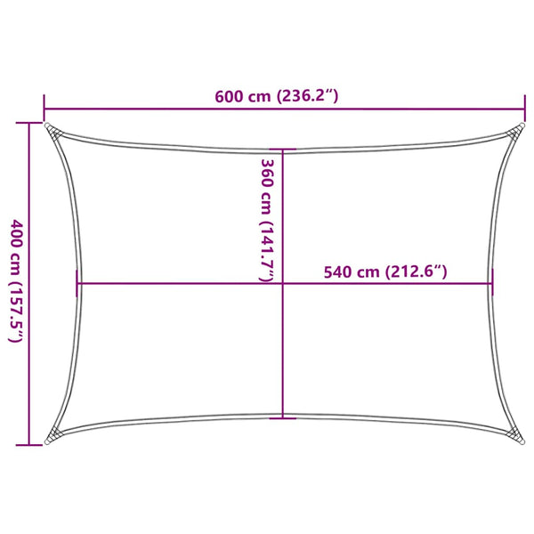 Aurinkopurje 160 g/m² punainen 4x6 m HDPE