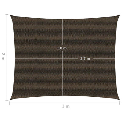 Aurinkopurje 160 g/m² ruskea 2x3 m HDPE