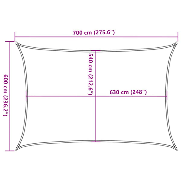 Aurinkopurje 160 g/m² ruskea 6x7 m HDPE