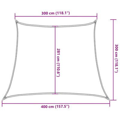 Aurinkopurje 160 g/m² ruskea 3/4x3 m HDPE