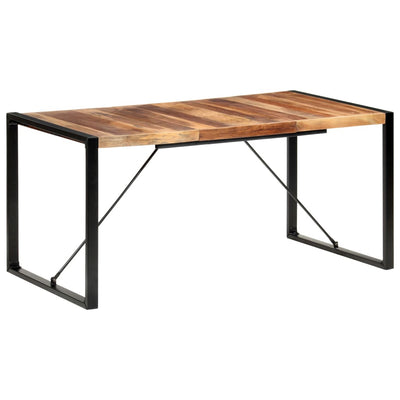 Ruokapöytä 160x80x75 cm täysi puu seesamviimeistelyllä