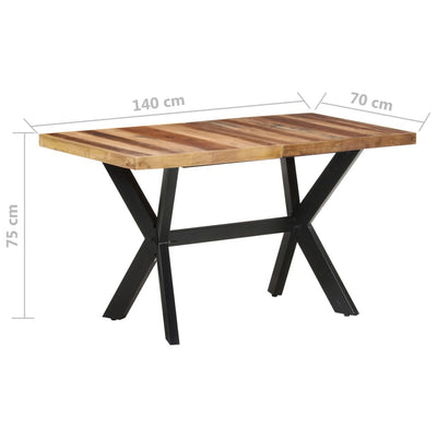 Ruokapöytä 140x70x75 cm täysi puu hunajaviimeistelyllä