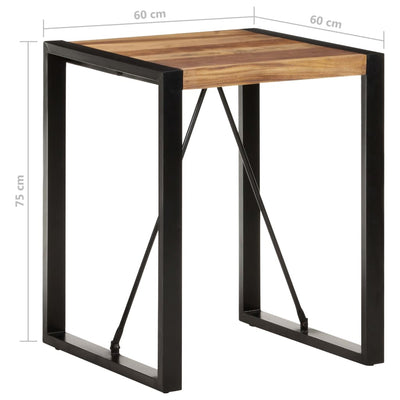 Ruokapöytä 60x60x75 cm täysi akaasiapuu seesamviimeistelyllä