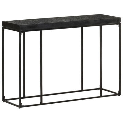 Konsolipöytä musta 110x35x76 cm täysi akaasia- ja mangopuu