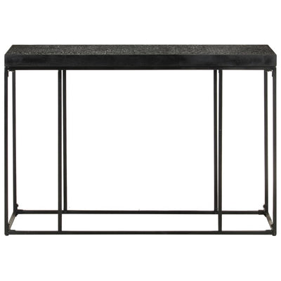 Konsolipöytä musta 110x35x76 cm täysi akaasia- ja mangopuu