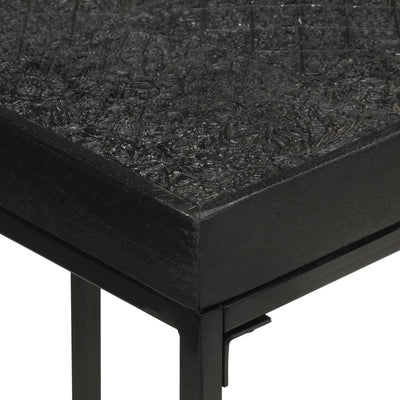 Konsolipöytä musta 110x35x76 cm täysi akaasia- ja mangopuu