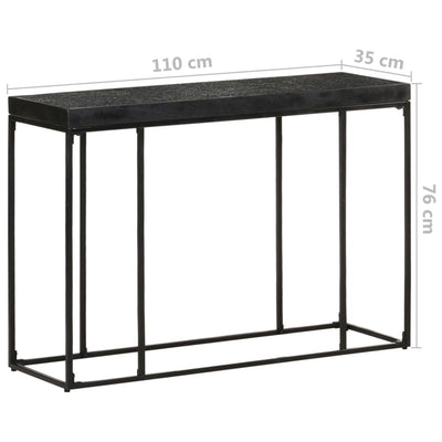 Konsolipöytä musta 110x35x76 cm täysi akaasia- ja mangopuu