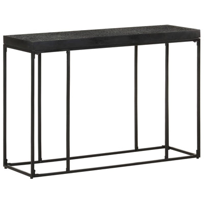 Konsolipöytä musta 110x35x76 cm täysi akaasia- ja mangopuu