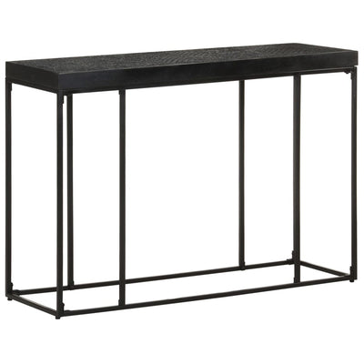 Konsolipöytä musta 110x35x76 cm täysi akaasia- ja mangopuu