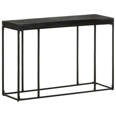 Konsolipöytä musta 110x35x76 cm täysi akaasia- ja mangopuu