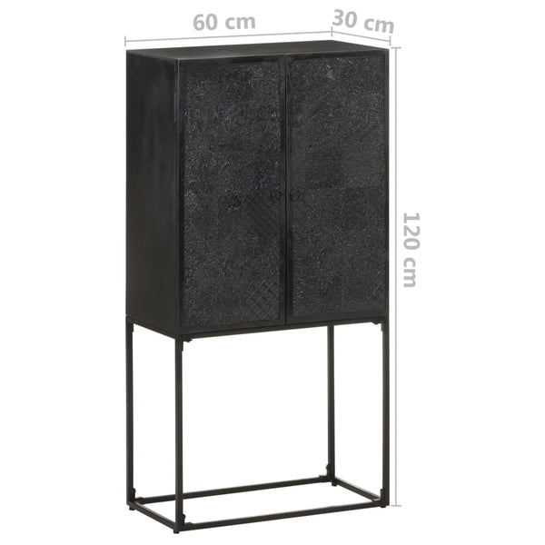 Senkki musta 60x30x120 cm täysi akaasiapuu ja mangopuu