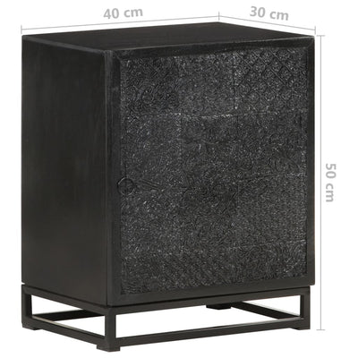 Yöpöytä musta 40x30x50 cm täysi akaasiapuu ja mangopuu