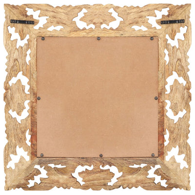 Ruskea käsinveistetty peili Ely 50x50cm (mangopuu)