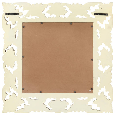 Valkoinen käsinveistetty peili Ely 50x50cm (mangopuu)