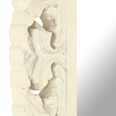 Valkoinen käsinveistetty peili Ely 50x50cm (mangopuu)
