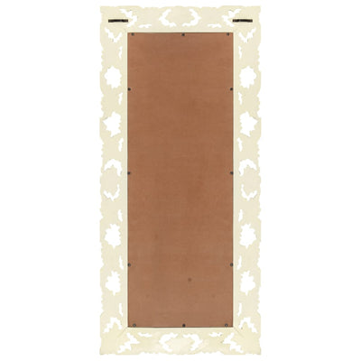 Valkoinen käsinveistetty peili Ely 110x50cm (mangopuu)