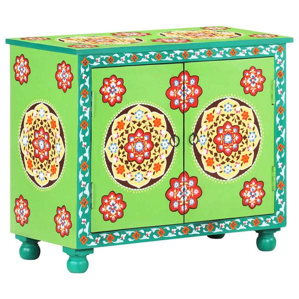 Käsin maalattu senkki monivärinen 70x35x60 cm täysi mangopuu