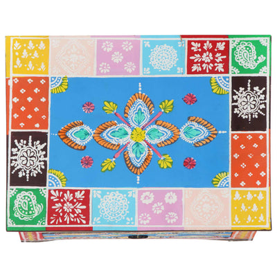 Käsin maalattu yöpöytä Murneti 40x30x50cm (mangopuu)