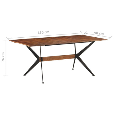 Ruokapöytä 180x90x76 cm täysi mangopuu