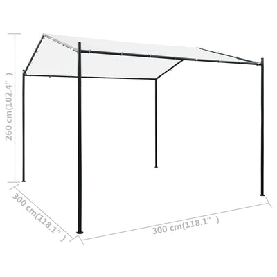 Huvimaja 3x3x2,6 m valkoinen 180 g/m²