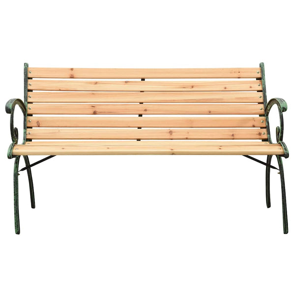 Puutarhapenkki 123 cm valurauta ja täysi kuusi