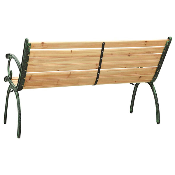 Puutarhapenkki 123 cm valurauta ja täysi kuusi