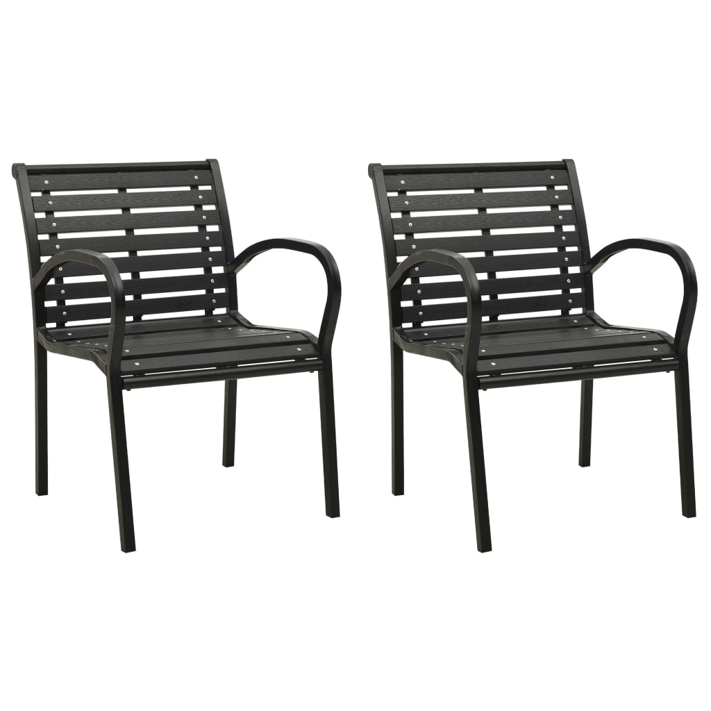 Musta puutarhatuolit Lisandro (2 kpl teräs ja wpc)