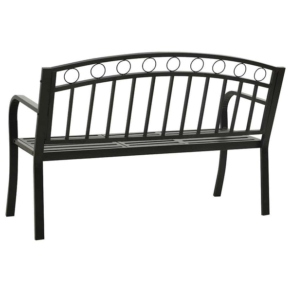 Puutarhapenkki pöydällä 125 cm teräs musta