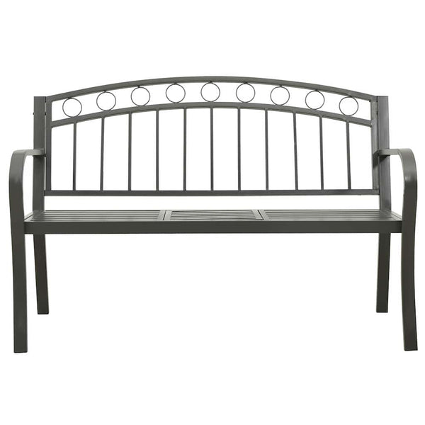 Puutarhapenkki pöydällä 125 cm teräs harmaa