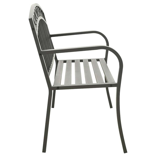 Puutarhapenkki 125 cm teräs harmaa