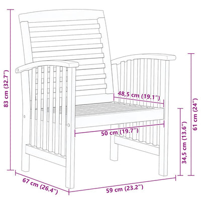 Puutarhatuolit Thea (2 kpl akaasiapuu)