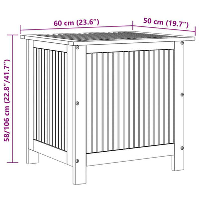 Puutarhan varastolaatikko Dimostenie 60x50x58cm (akaasiapuu)