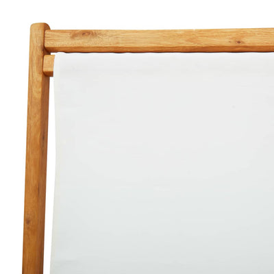 Kermanvalkoinen taitettava rantatuoli eukalyptuspuu ja kangas Adue