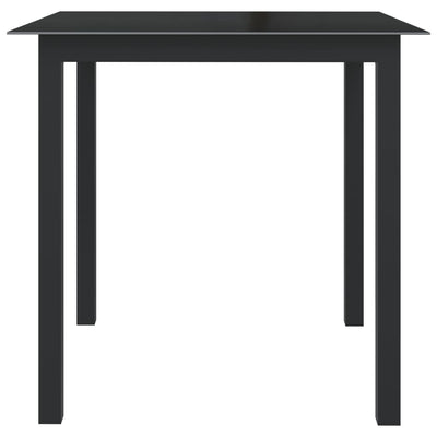 Puutarhapöytä musta 80x80x74 cm alumiini ja lasi