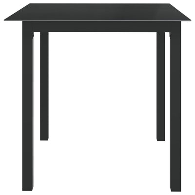 Puutarhapöytä musta 80x80x74 cm alumiini ja lasi