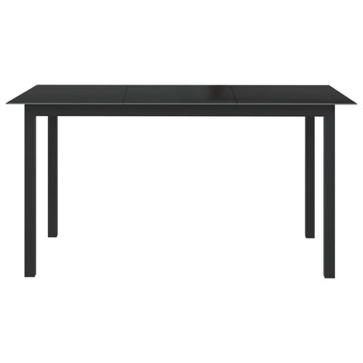 Puutarhapöytä musta 150x90x74 cm alumiini ja lasi
