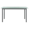 Vaaleanharmaa puutarhapöytä Gheaja 150x90x74cm (alumiini ja lasi)