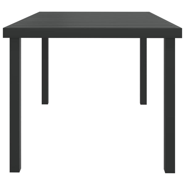 Puutarhapöytä musta 140x90x74 cm alumiini ja WPC