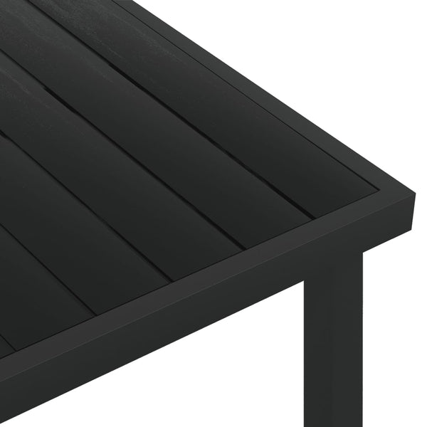 Puutarhapöytä musta 140x90x74 cm alumiini ja WPC