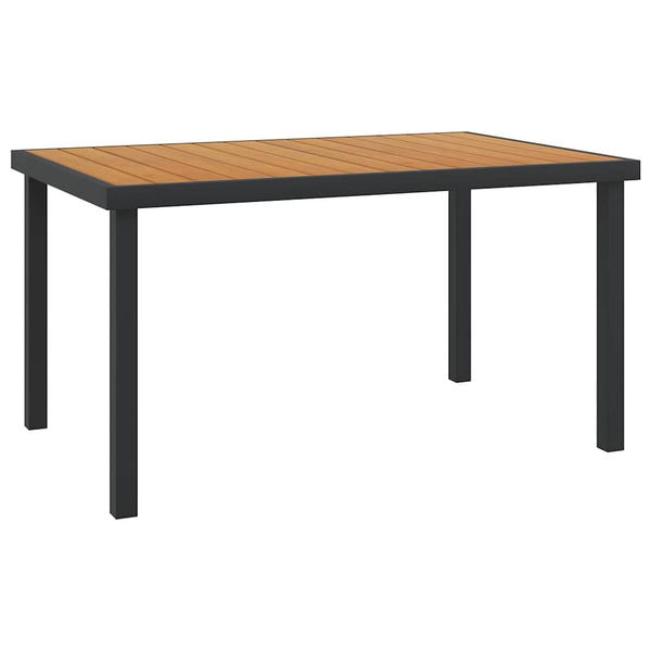 Puutarhapöytä ruskea 140x90x74,5 cm alumiini ja WPC