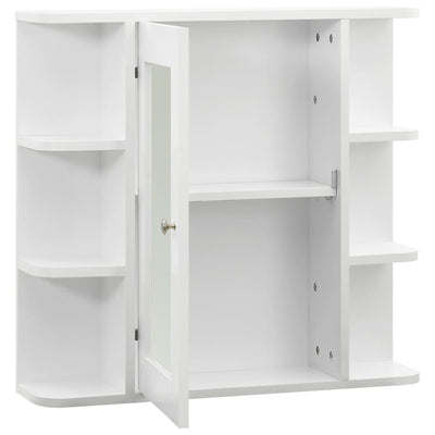 Kylpyhuoneen peilikaappi valkoinen 66x17x63 cm MDF