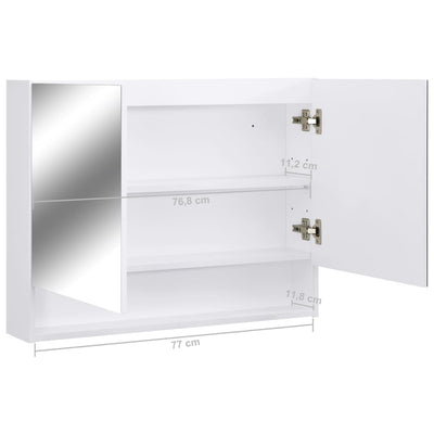 LED kylpyhuoneen peilikaappi valkoinen 80x15x60 cm MDF