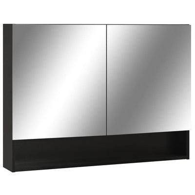 LED kylpyhuoneen peilikaappi musta 80x15x60 cm MDF