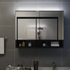 LED kylpyhuoneen peilikaappi musta 80x15x60 cm MDF