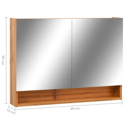 LED kylpyhuoneen peilikaappi tammi 80x15x60 cm MDF