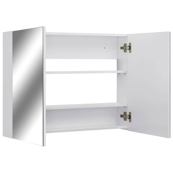 Kylpyhuoneen peilikaappi valkoinen 80x15x60 cm MDF