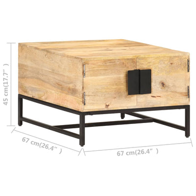Sohvapöytä 67x67x45 cm täysi mangopuu