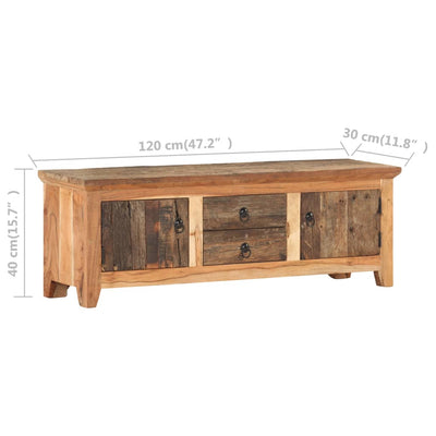 TV-taso 120x30x40 cm täysi akaasiapuu ja kierrätetty täyspuu