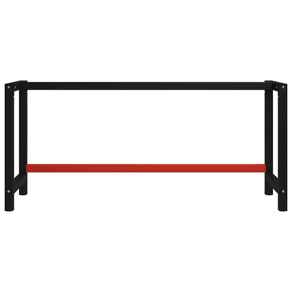 Työpöydän runko metalli 175x57x79 cm musta ja punainen