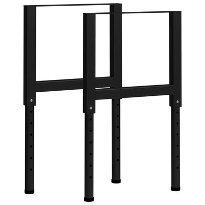 Säädettävät työpöydän rungot 2kpl metalli 55x(69-95,5) cm musta